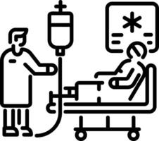 Blood transfusion process icon in line style vector