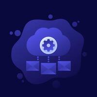 email automation, SaaS platform icon with a cloud, design vector