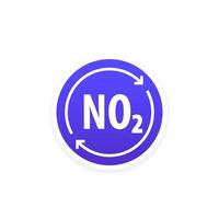 NO2, nitrogen dioxide icon with arrows vector