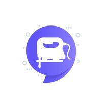 jig saw icon, electric tool vector