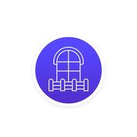 balcony and window line icon vector
