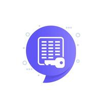 private key for access icon, vector