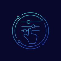Settings or options line icon vector