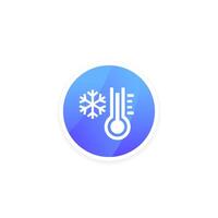 low temperature icon with thermometer, vector