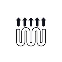 underfloor heating icon with pipe on white vector