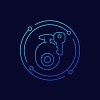 access to ip camera or cctv line icon vector