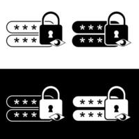 A set of four icons with a padlock and a star vector