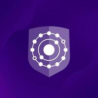 antioxidant icon with a shield, vector