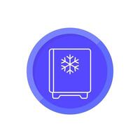 mini fridge icon, small freezer in linear design vector