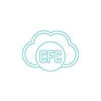 CFC gas line icon with a cloud vector
