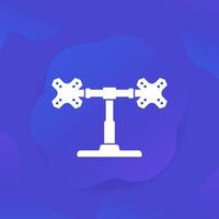 monitor stand with two mounts icon vector