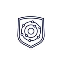 antioxidant icon with a shield, line vector
