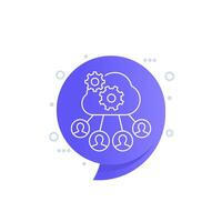 process user data line icon with a cloud vector