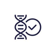 dna line icon with a check mark vector