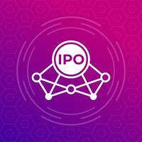 IPO icon, Initial public offering vector