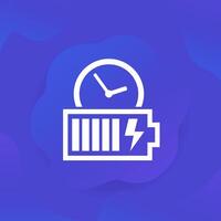 battery charging time icon for apps and web vector