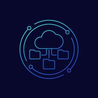 cloud folders icon, linear design vector