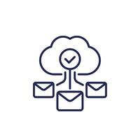 email automation, SaaS line icon vector