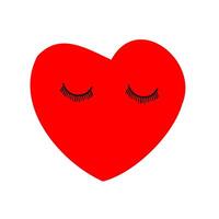 A sleeping heart. A heart with closed eyes. A simple cute image. vector