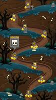 Graveyard Cemetery Zombie Game Level Map Background vector