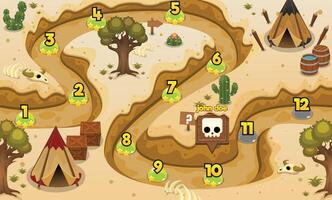 Native American Camp Desert Game Level Map Background vector