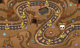 Gold Mine Underground Game Level Map Background vector