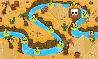 Egypt Pyramid Desert Game Level Map Background vector