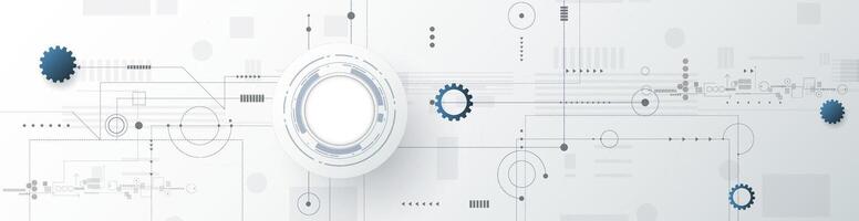 Abstract circuit board, Illustration high tech, network connection, science and information technology on white color background. Digital futuristic concept for website, banner template vector