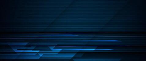 Abstract arrow and lines pattern design. Dynamic movement and motion blur over dark blue background. Illustration futuristic, Fast and High speed connection technology, cyberspace concept. vector
