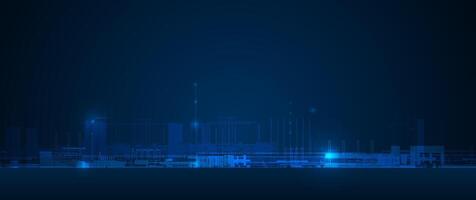 Abstract futuristic, technology on blue background vector