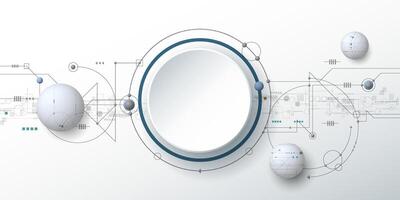 Abstract circuit board, Illustration high tech computer, engineering, science and information technology on white color background. Hi-tech digital technology and futuristic concept vector