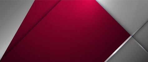 Abstract metallic shape, grey metal, line, light effect on dark red gradient color for wallpaper background. Illustration modern graphic design, technology concept, futuristic background vector
