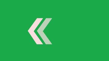 white arrows icon loop animation on green screen background video