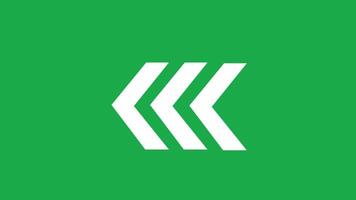 white arrows icon loop animation on green screen background video