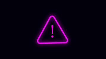 Signal Alert icon animation, warning signs animation on black screen background. video
