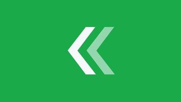 white arrows icon loop animation on green screen background video
