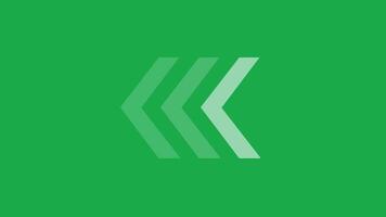 white arrows icon loop animation on green screen background video
