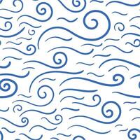 Seamless pattern waves. Abstract swirly design for backdrops with sea, rivers or water. Repeating texture. Figures for textiles. Print for the cover of the book, postcards, t-shirts. Surface design. vector