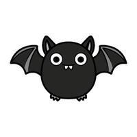 A black bat with big eyes and a white background vector