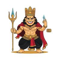 Lord shiva, the lord of the gods, with a spear and a sword vector