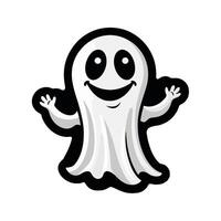 A cartoon ghost with a big smile vector