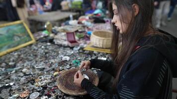 Discover the beauty of exploring unique and exquisite vintage jewelry at the flea market video