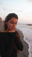 Portrait taken at Sunset Beach featuring a stunning ocean background, creating a beautiful scene video