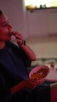 Indulging in Delicious and Appetizing Snacks Within a Warm, Cozy, and Elegantly Styled Ambiance video