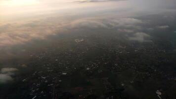 Cloudy sky as it is seen from the airplane photo
