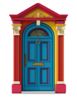 Realistic 3D Model of a Classic Front Door with Intricate Details and Smooth Finish png