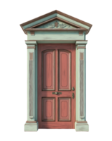 Realistic 3D Model of a Classic Front Door with Intricate Details and Smooth Finish png