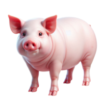 A pig that is standing up with a tag on its png