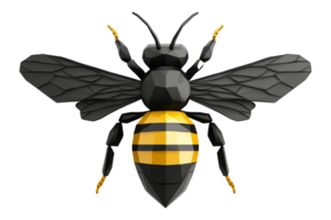 Insect action bee pollination garden 3d digital art natural environment close-up view ecology concept png