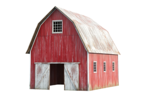 Rustic red barn structure in rural setting architectural photography outdoor view nature png